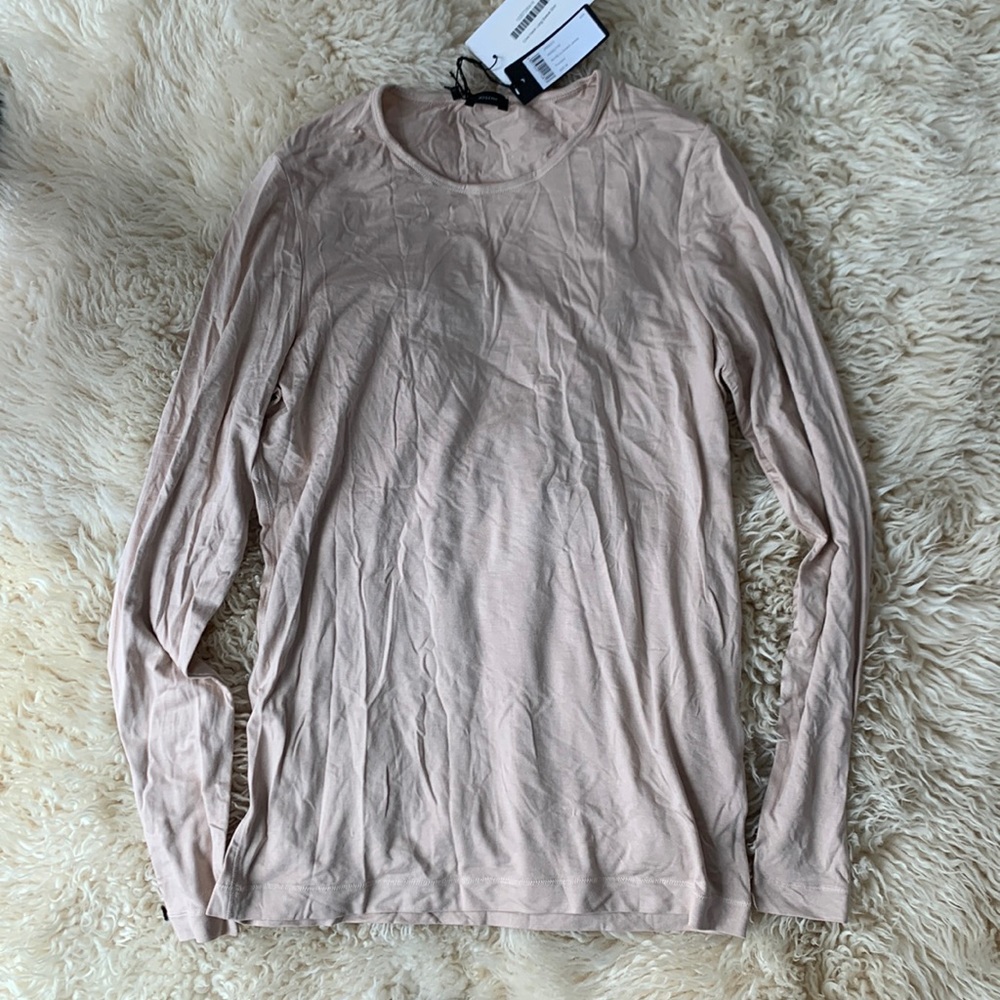 Joseph long sleeve round neck stretch jersey top in Fondant - NWT - M
